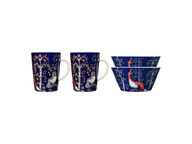 Iittala Taika muki 0,4l ja kulho 0,6 l -setti, sininen, 4 kpl