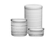 Iittala Kastehelmi Purkit metallirasiassa, kirkas, 2 kpl